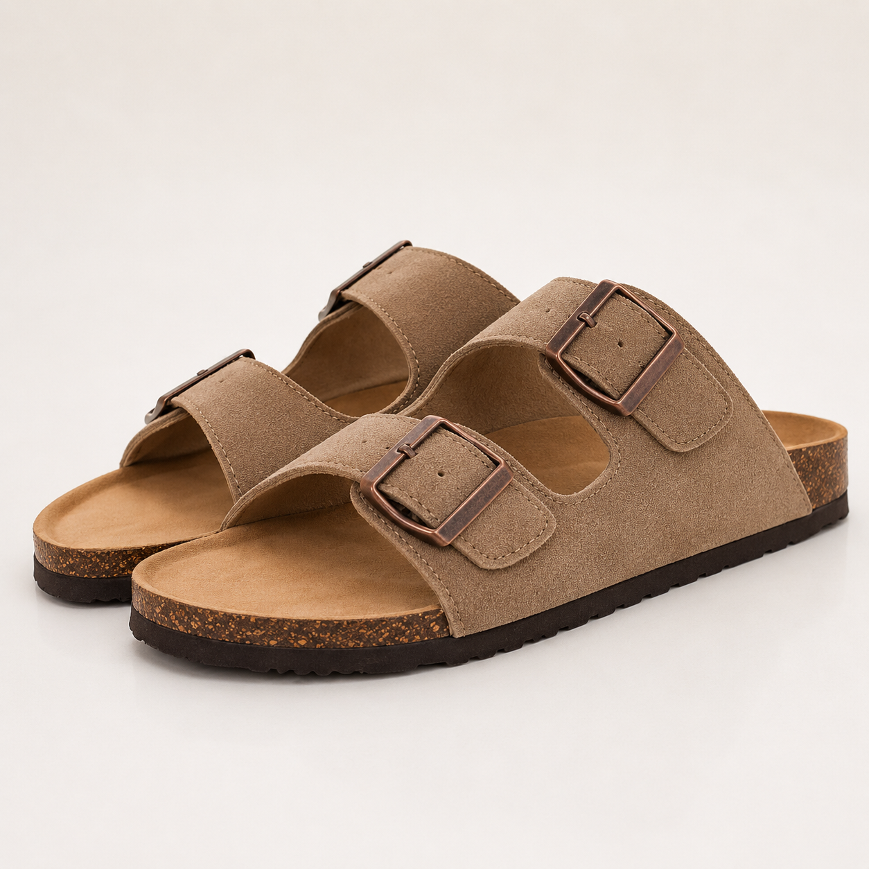 Unisex Suede Cork Sandals