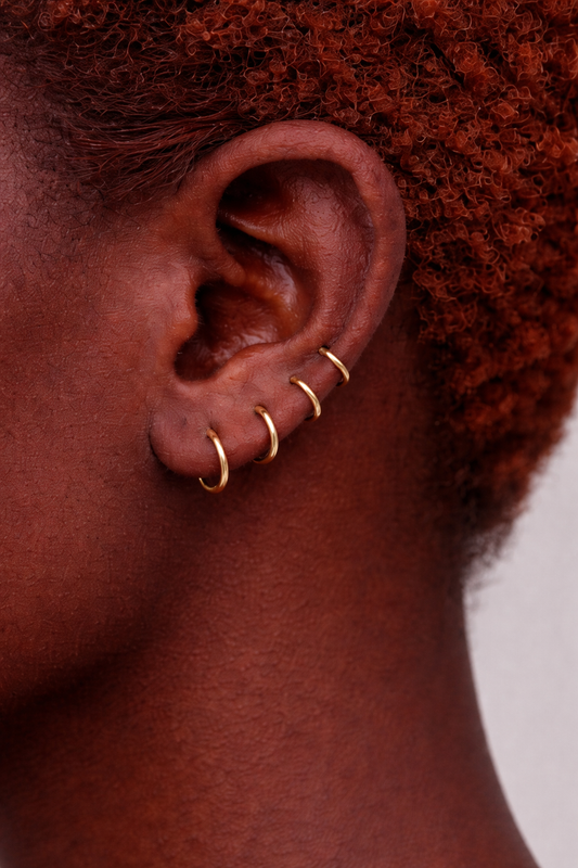 316L Stainless Steel Hoop Earrings Set — Minimalist Unisex Jewelry