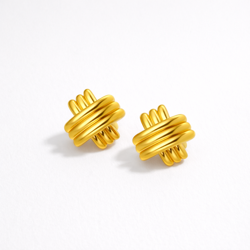 Pendientes de acero inoxidable modernos para mujer