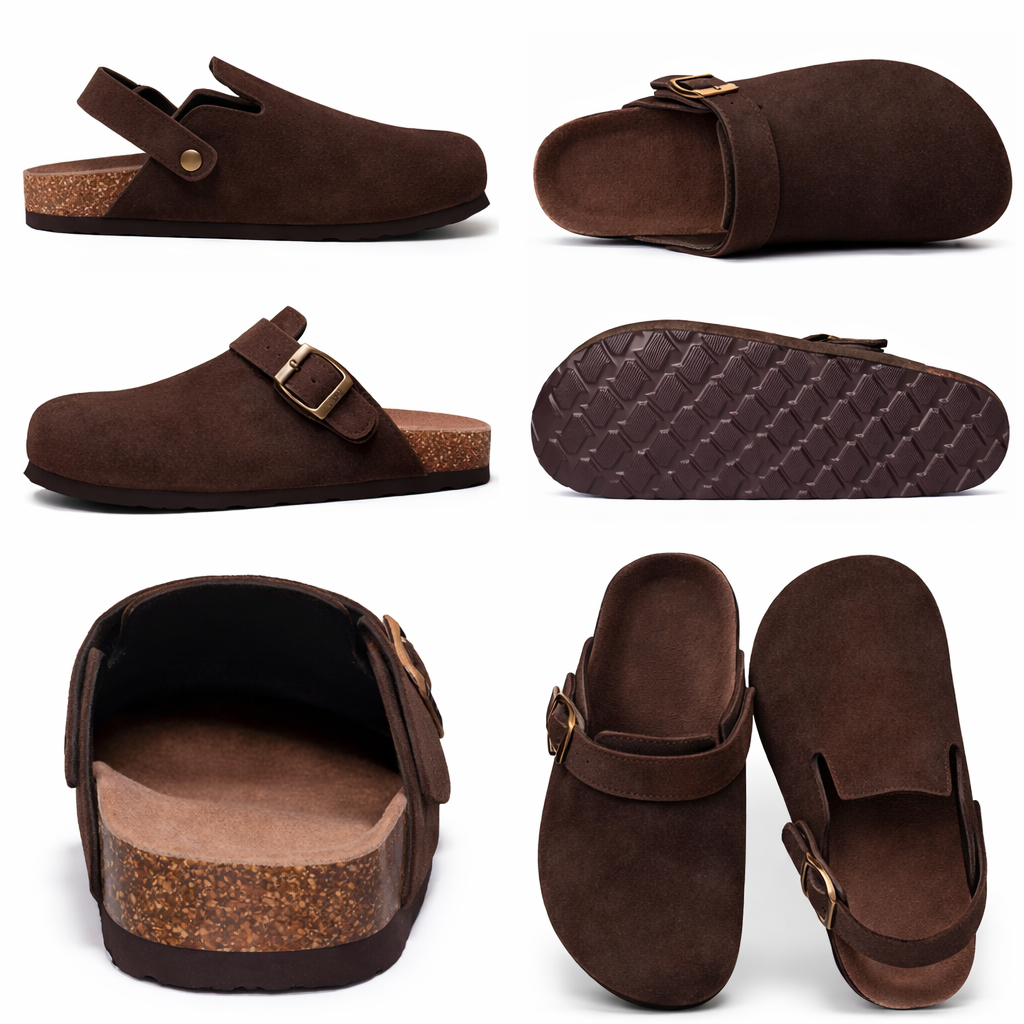 Unisex-Retro-Clogs mit weichem Korkfußbett und verstellbarem Riemen