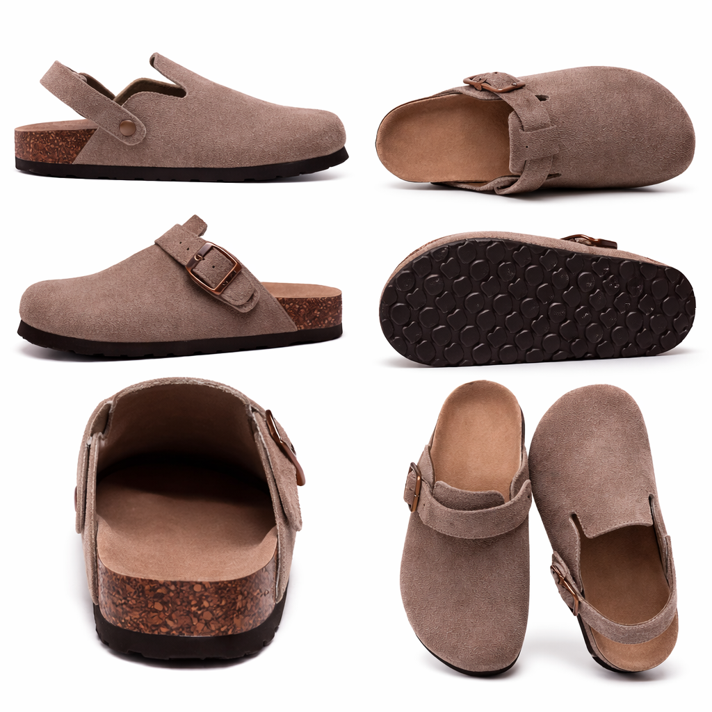 Unisex-Retro-Clogs mit weichem Korkfußbett und verstellbarem Riemen
