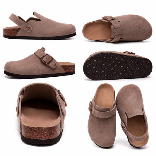 Unisex Retro Clogs with Soft Cork Footbed and Adjustable Strap