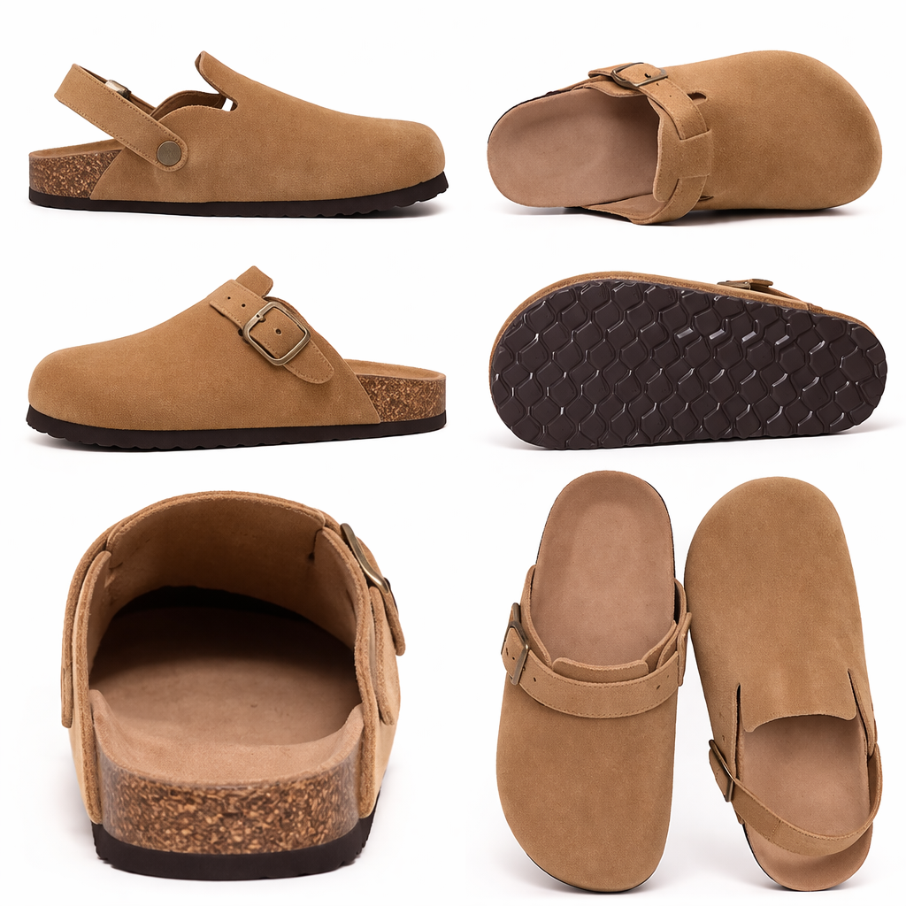 Unisex-Retro-Clogs mit weichem Korkfußbett und verstellbarem Riemen