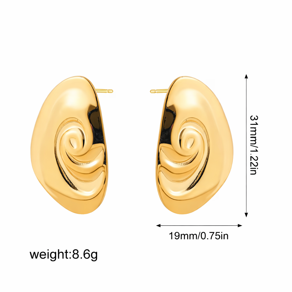 Pendientes de acero inoxidable modernos para mujer