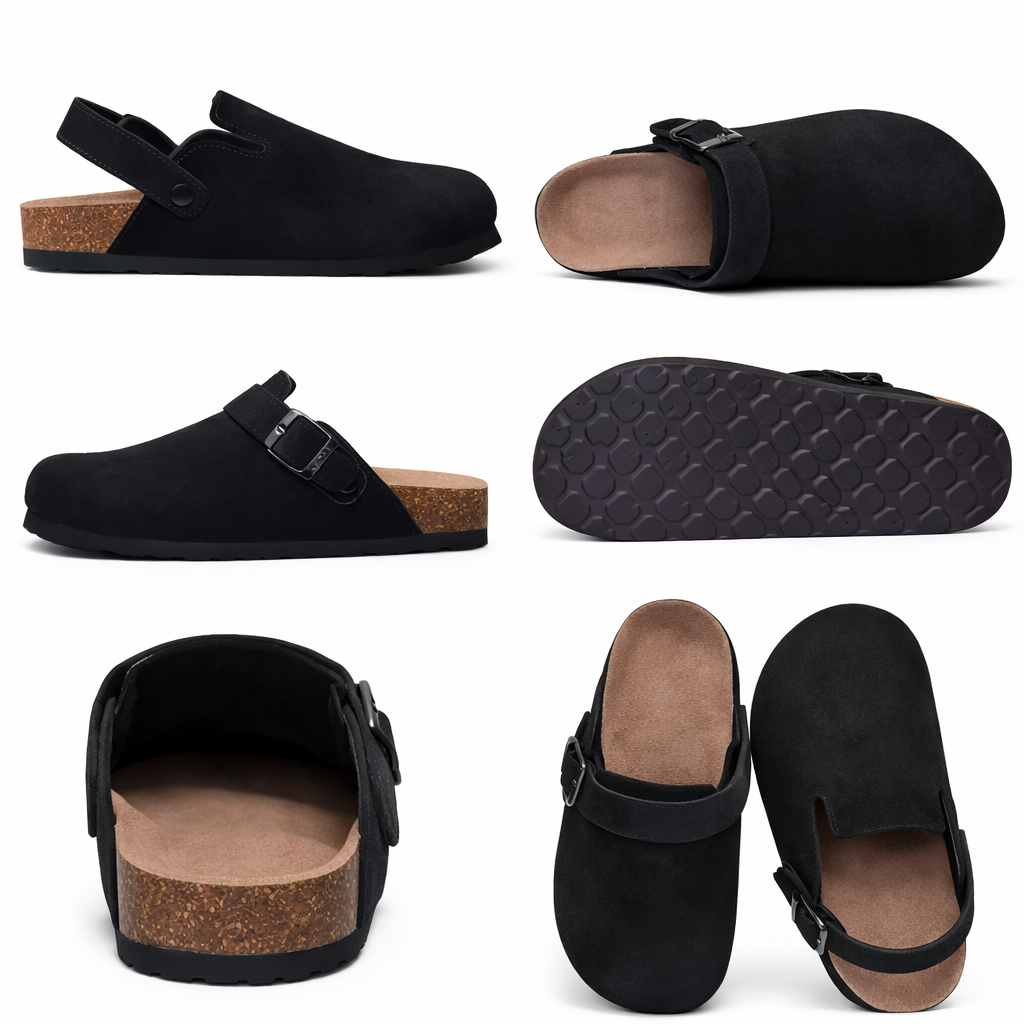 Unisex-Retro-Clogs mit weichem Korkfußbett und verstellbarem Riemen