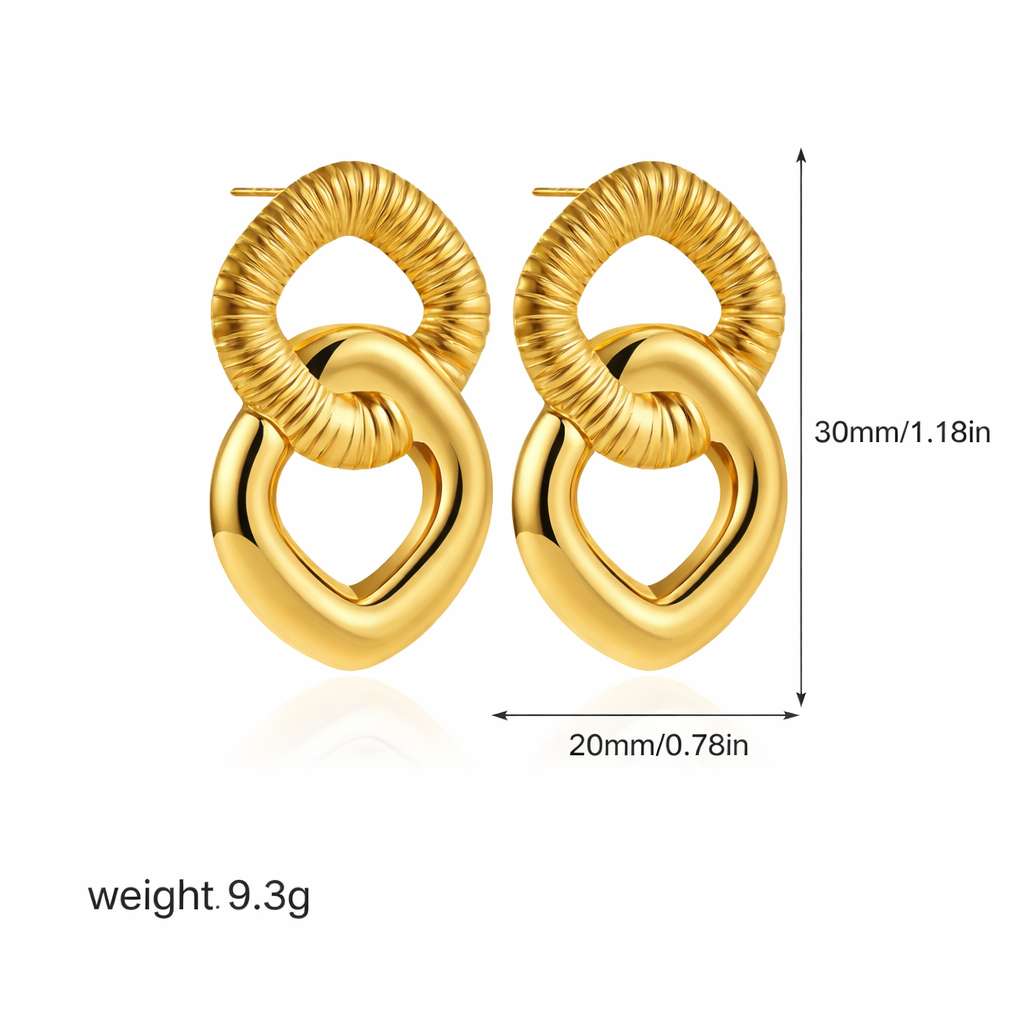 Pendientes de acero inoxidable modernos para mujer