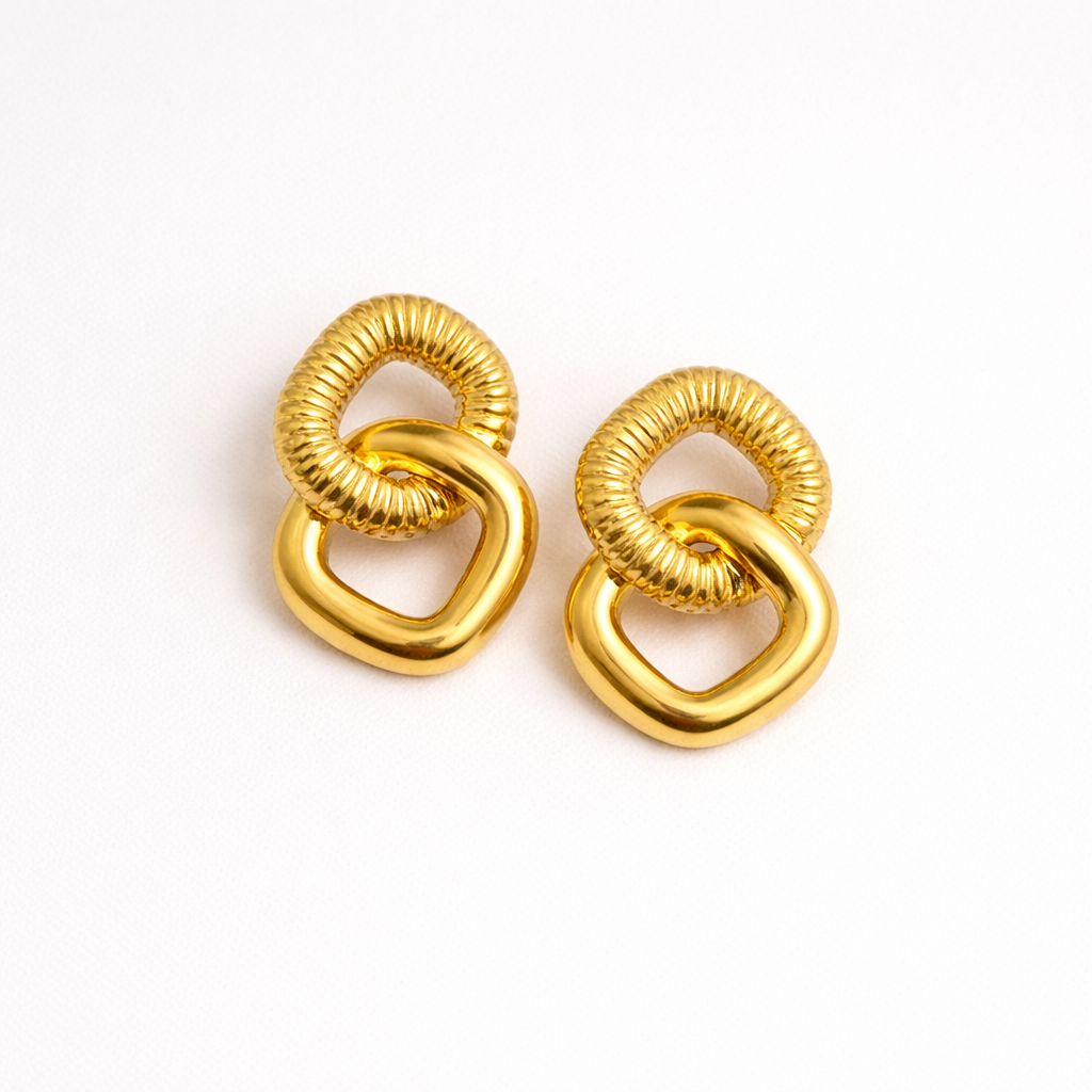 Pendientes de acero inoxidable modernos para mujer