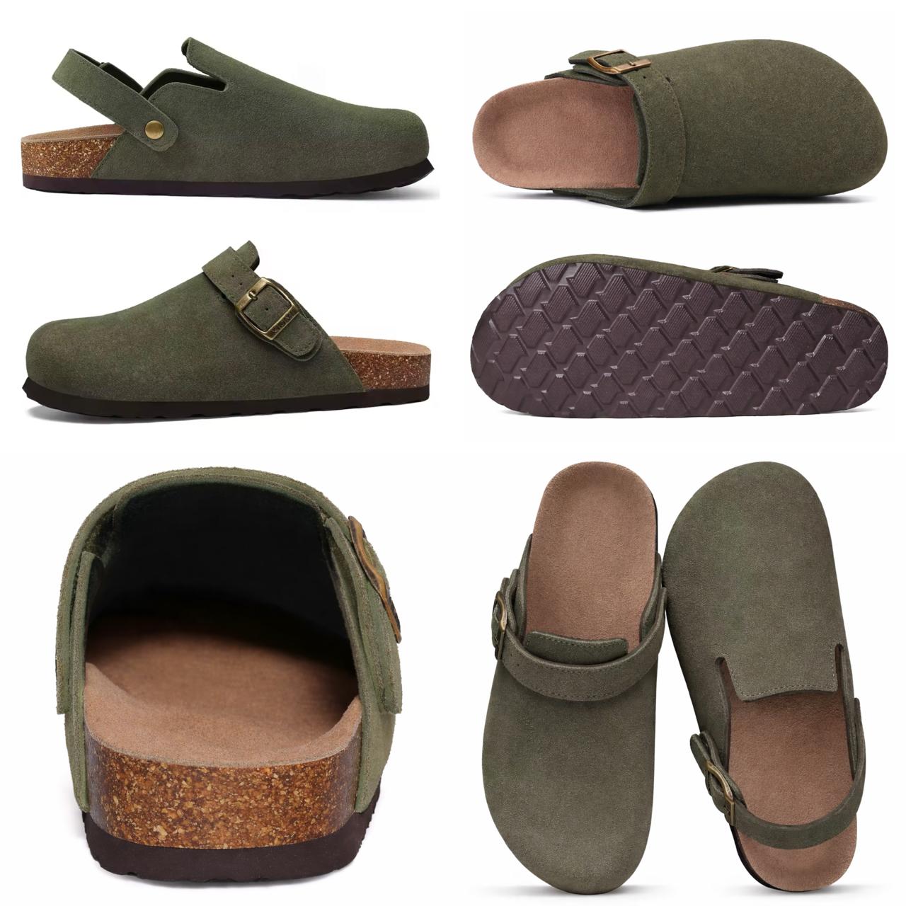 Unisex-Retro-Clogs mit weichem Korkfußbett und verstellbarem Riemen