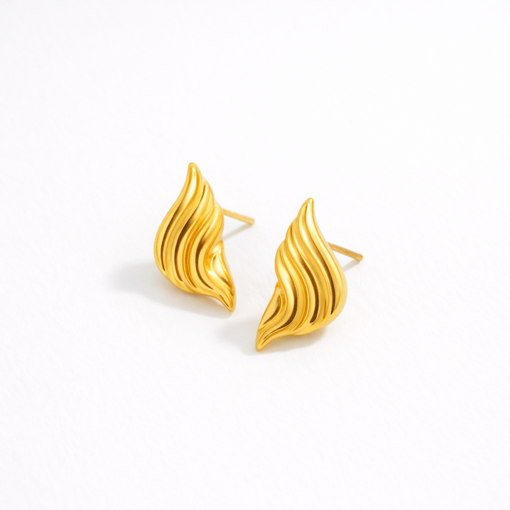 Pendientes de acero inoxidable modernos para mujer