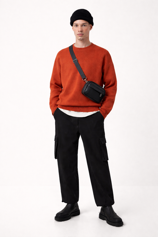 Premium Men's PU Leather Crossbody Bag for Everyday Use