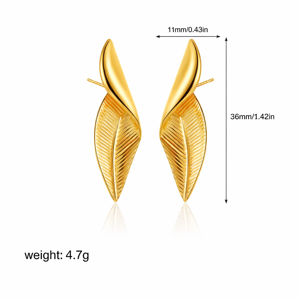 Pendientes de acero inoxidable modernos para mujer