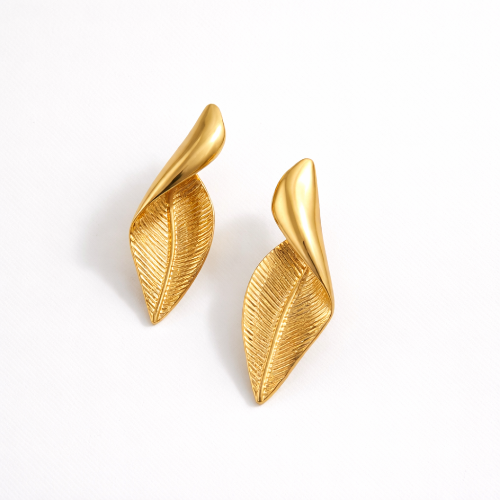 Pendientes de acero inoxidable modernos para mujer