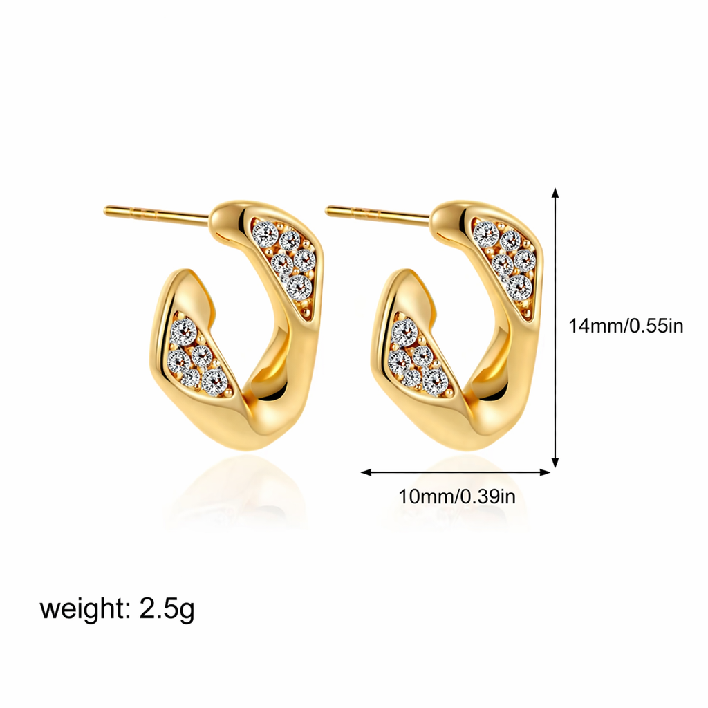 Pendientes de acero inoxidable modernos para mujer