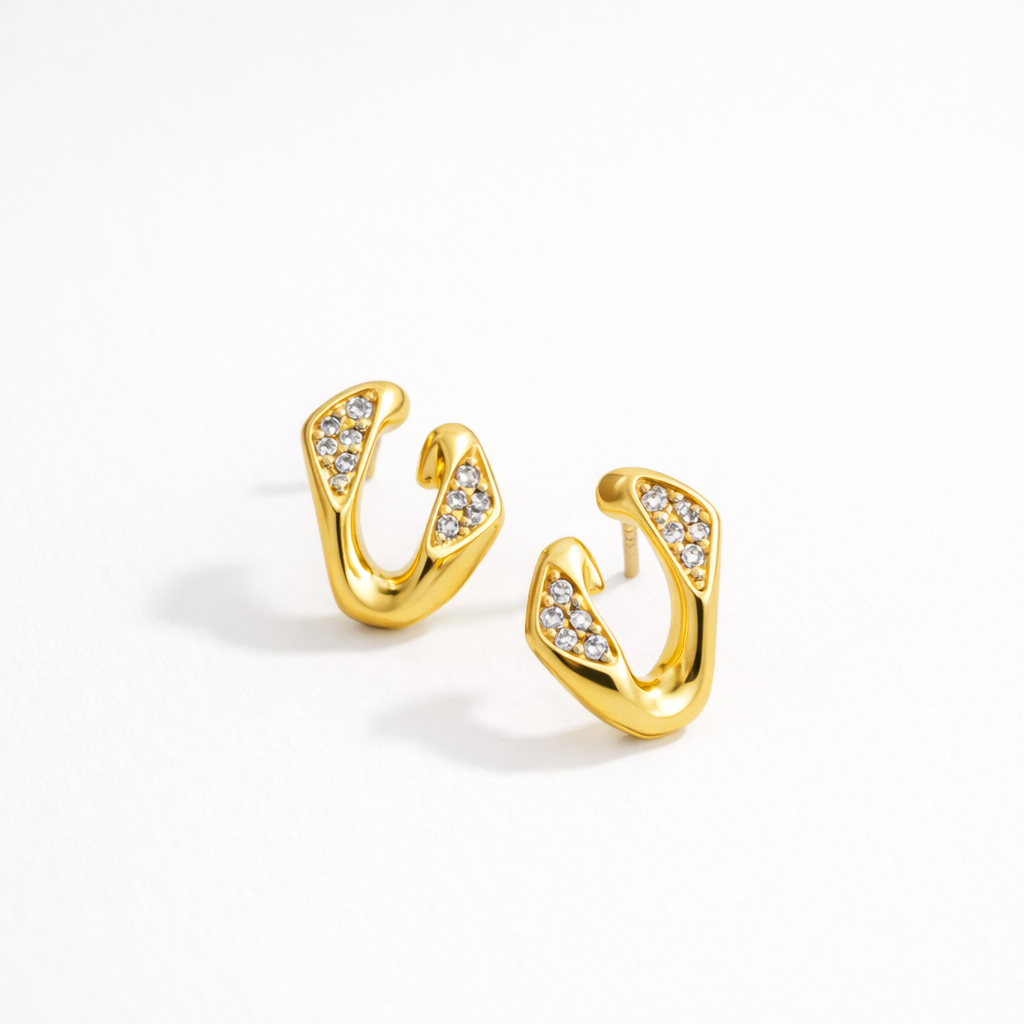 Pendientes de acero inoxidable modernos para mujer