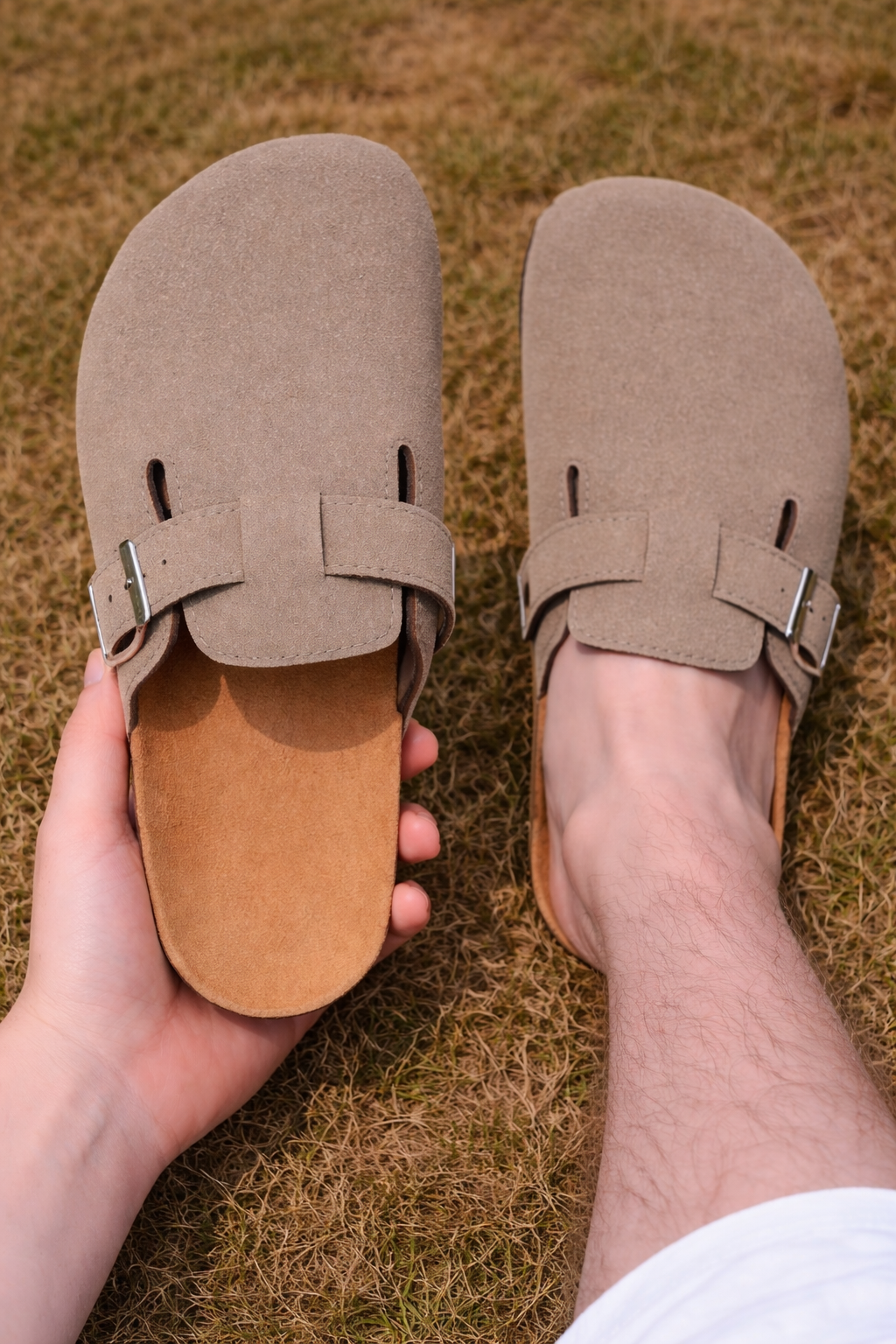 Unisex-Retro-Clogs mit weichem Korkfußbett und verstellbarem Riemen