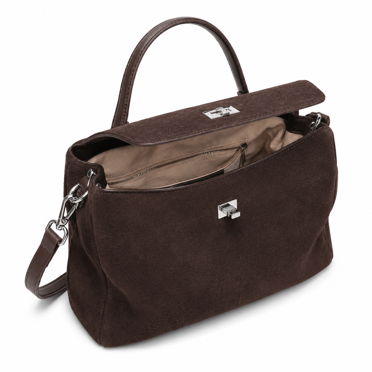 Women’s Suede-Look Messenger Bag