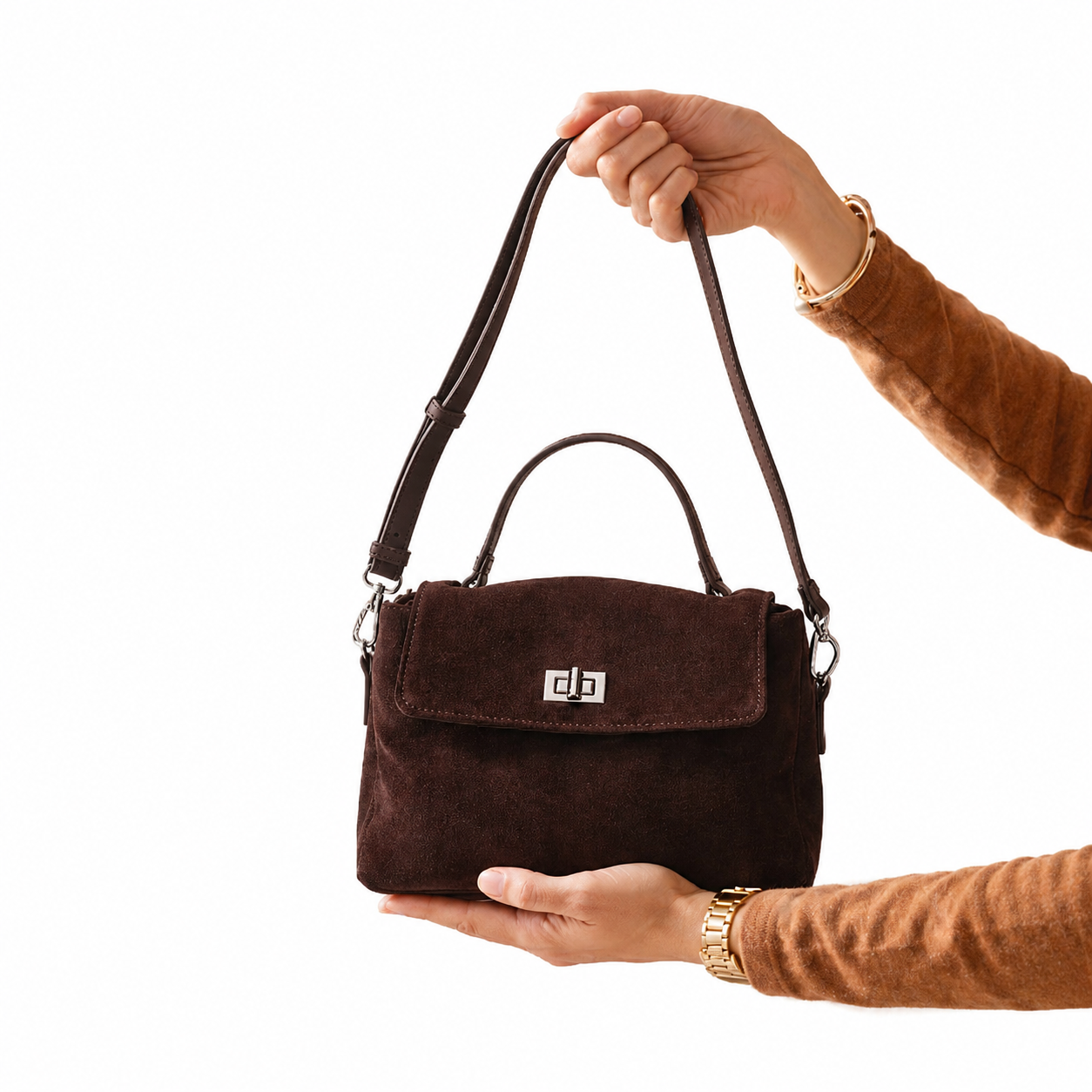 Women’s Suede-Look Messenger Bag