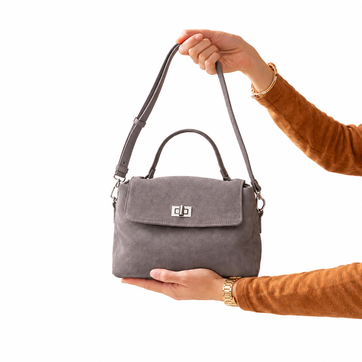 Women’s Suede-Look Messenger Bag