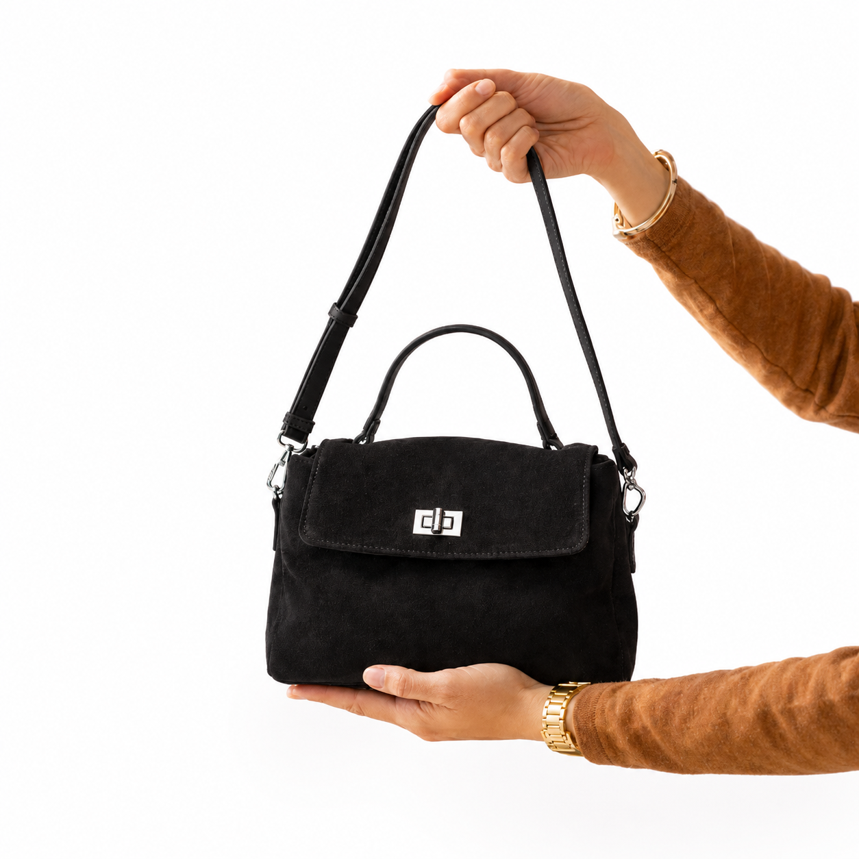 Women’s Suede-Look Messenger Bag