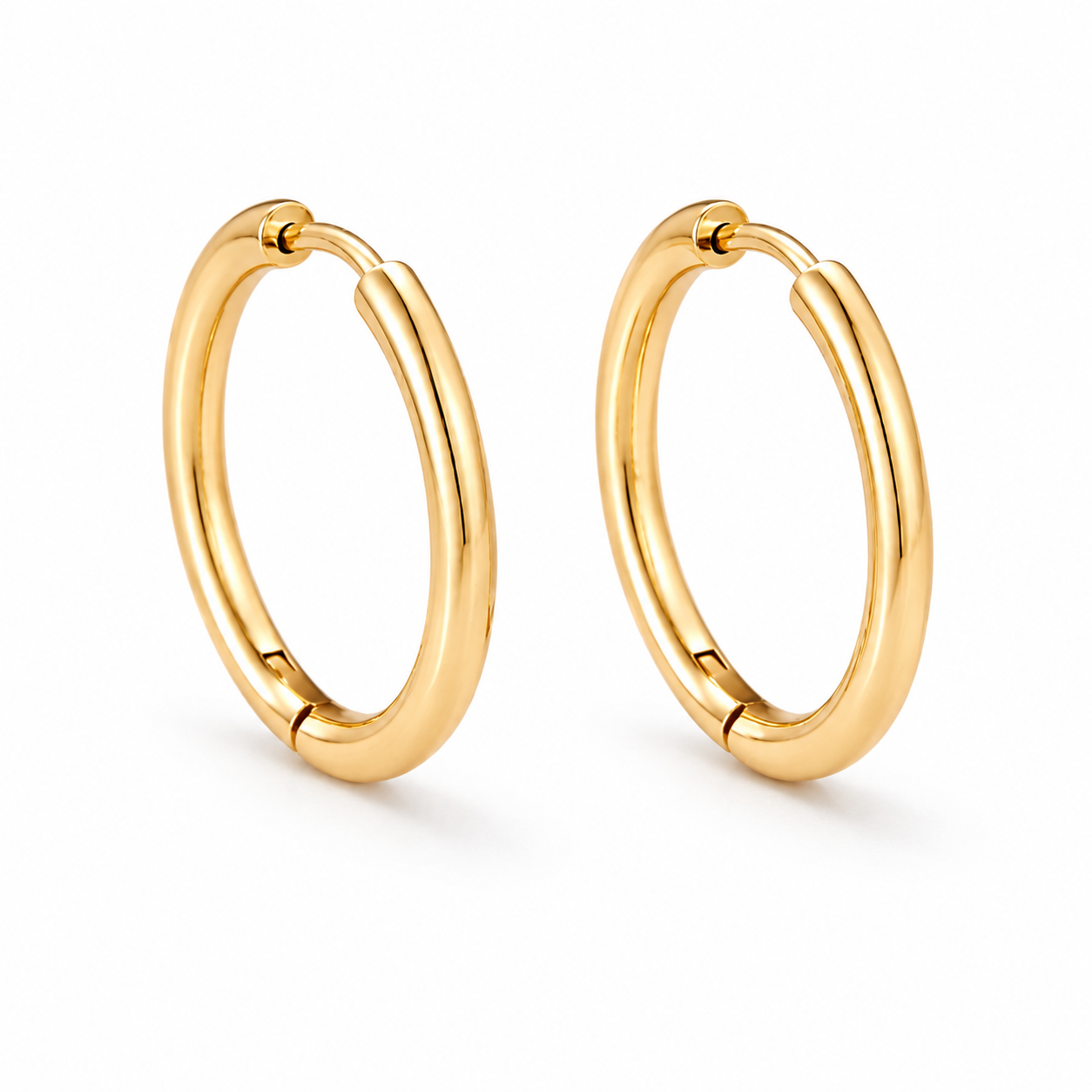 Minimalist Stainless Steel Hoop Earrings Set