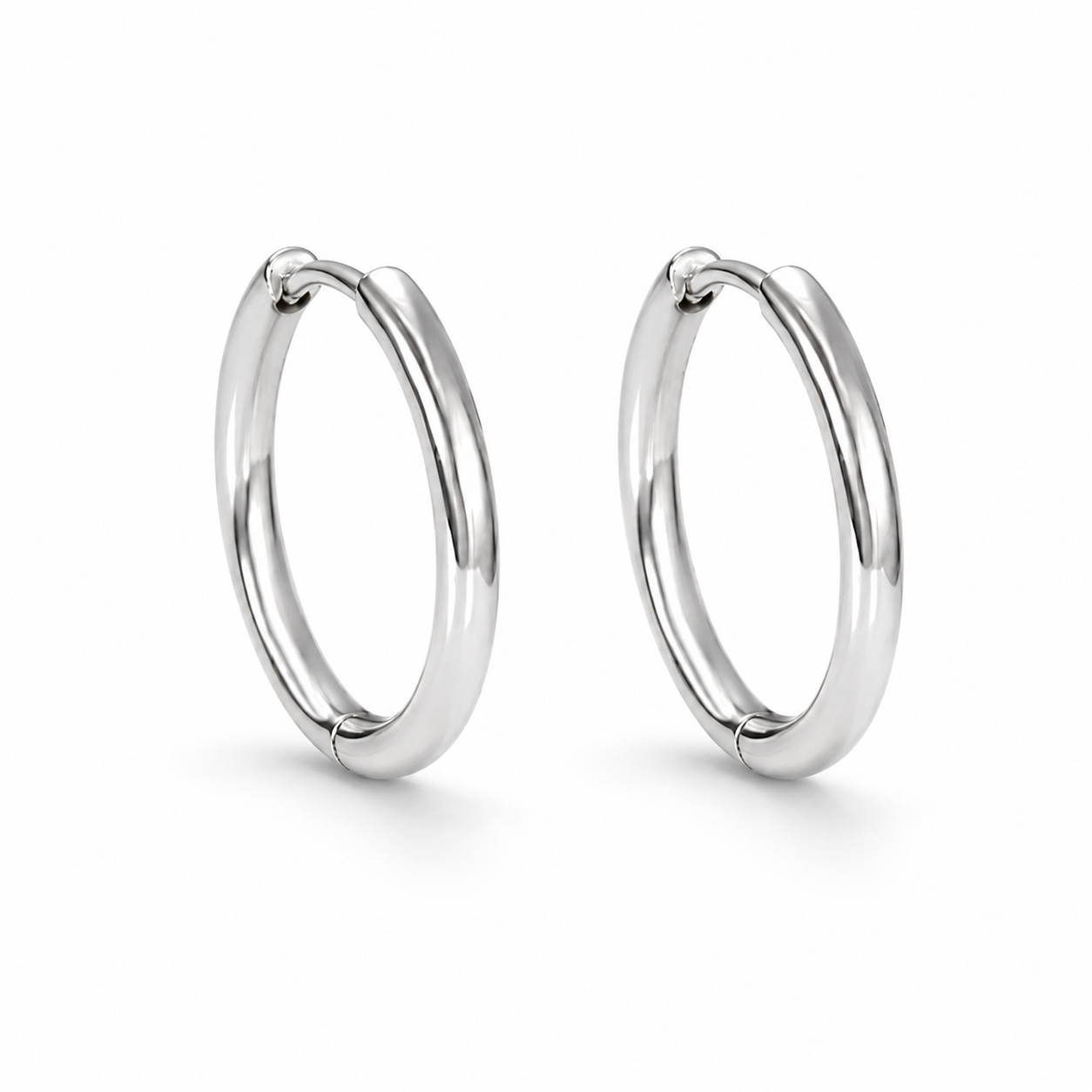 Minimalist Stainless Steel Hoop Earrings Set