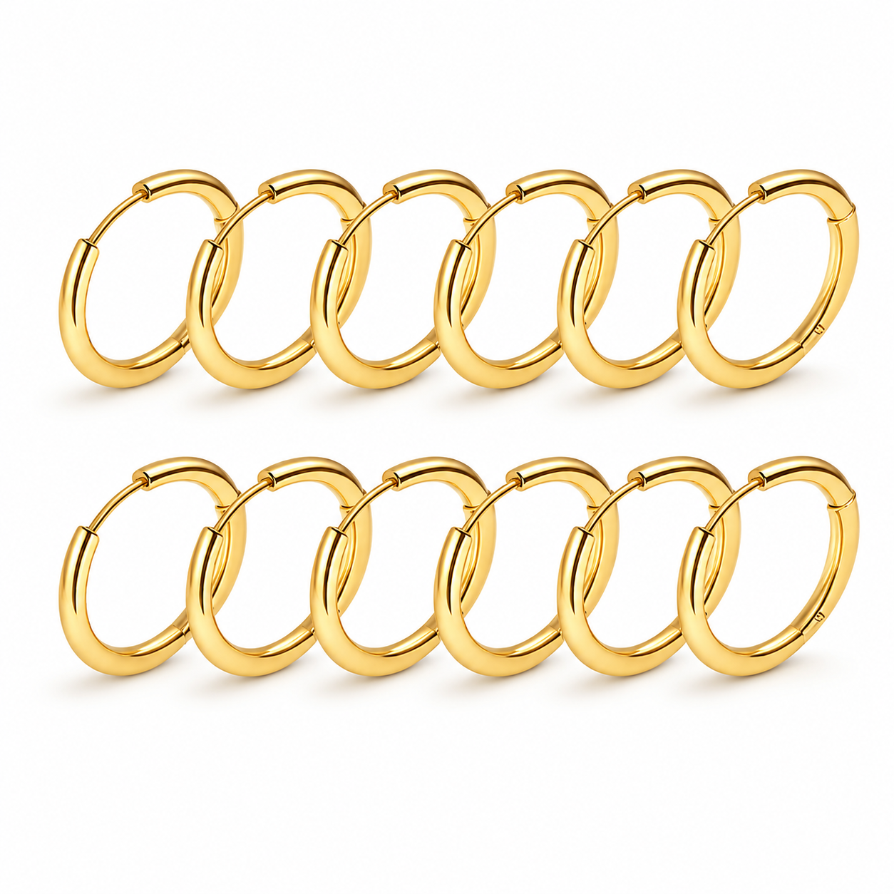 Minimalist Stainless Steel Hoop Earrings Set