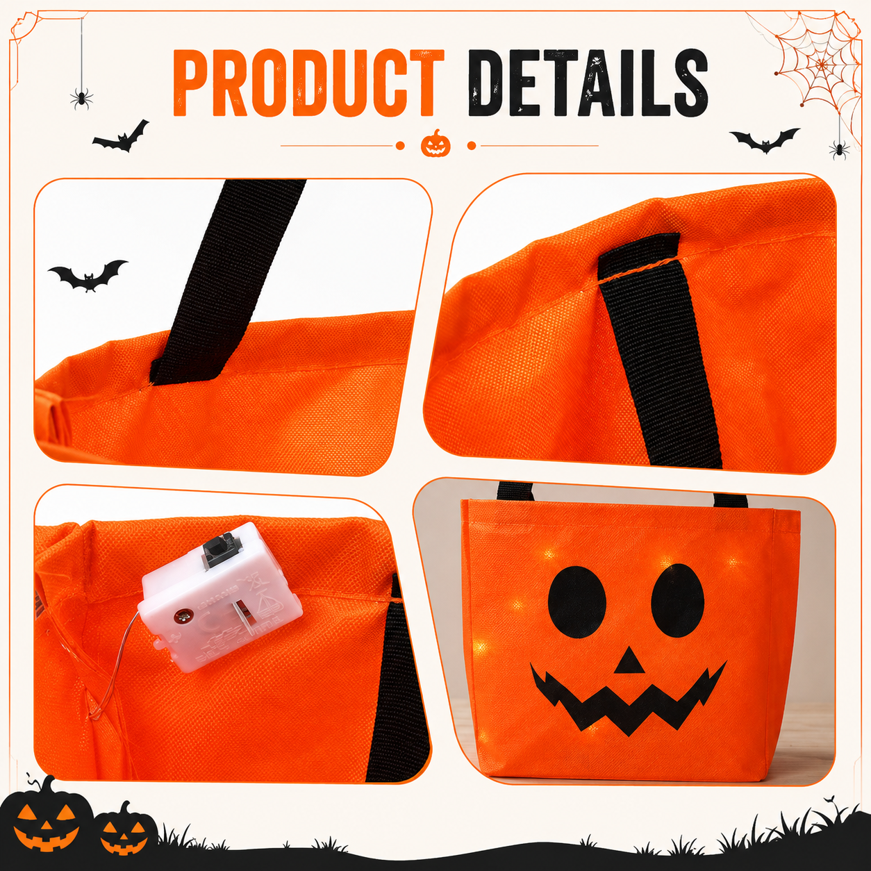 LED Halloween Trick-or-Treat Bags Set