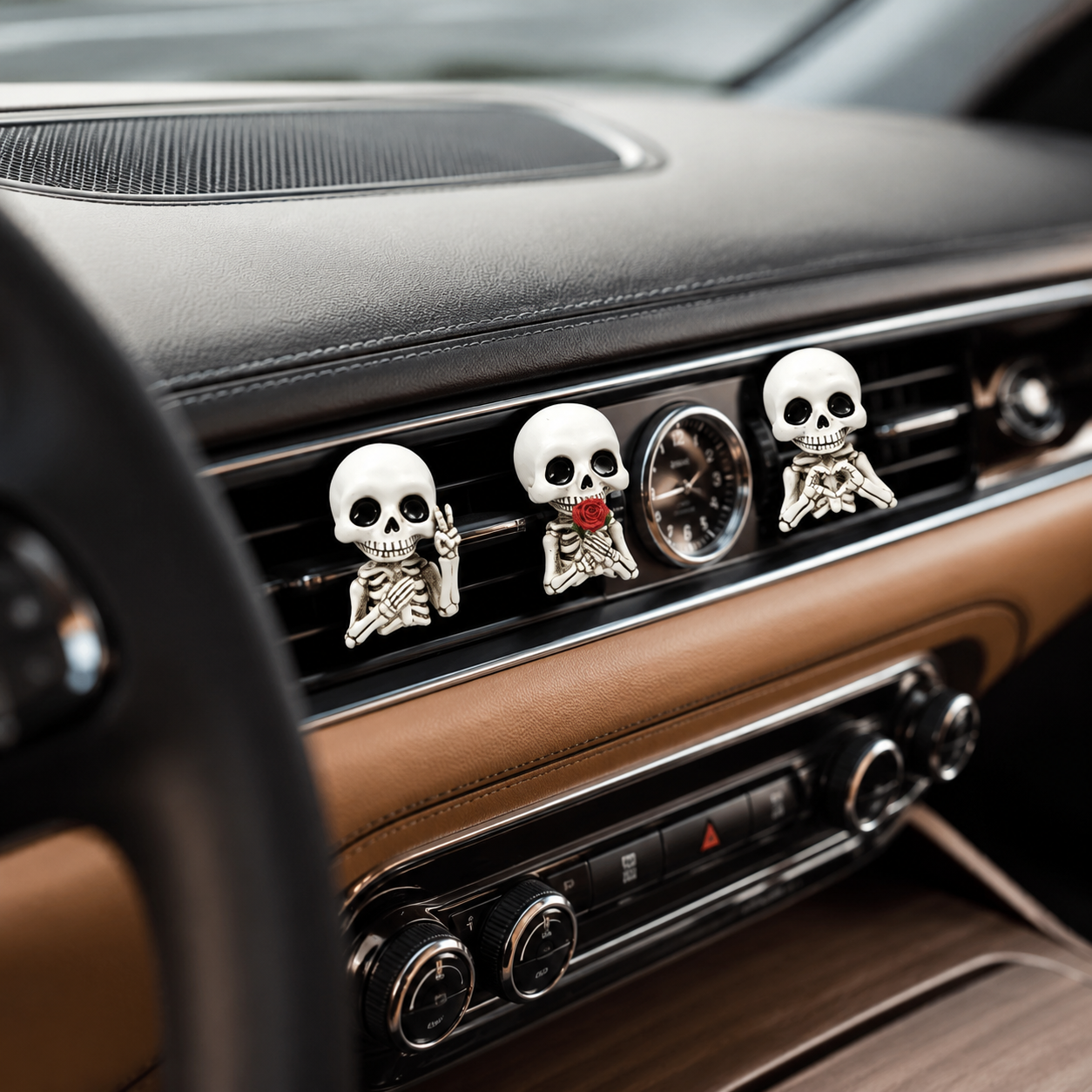 3-Piece Skull Car Air Vent Decor Clips