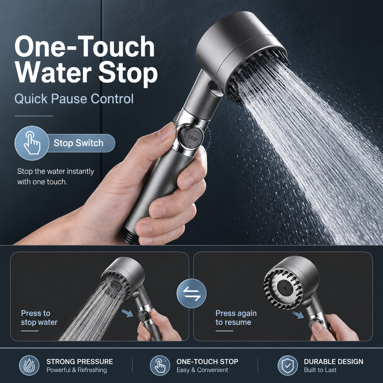 3-Mode Filtered Massage Shower Head