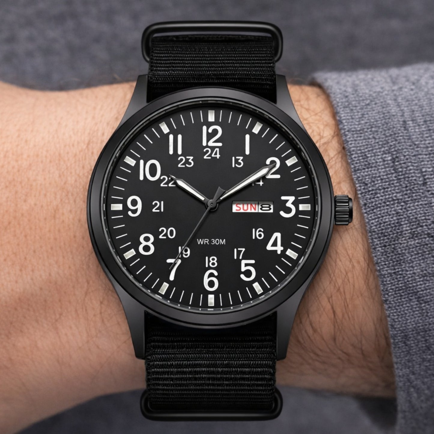 Easy Read 24H Quartz Field Watch with Nylon Strap